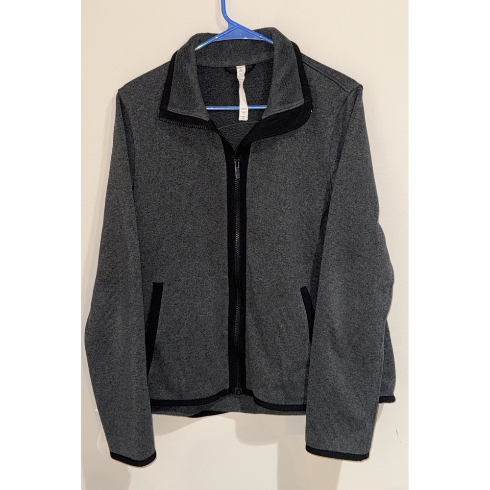 Lululemon It's Fleecing Cold Zip Up Jacket Size 12 Heathered Dark Gray Fleece